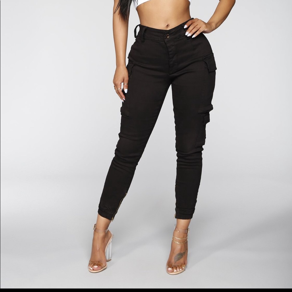 black cargo pants